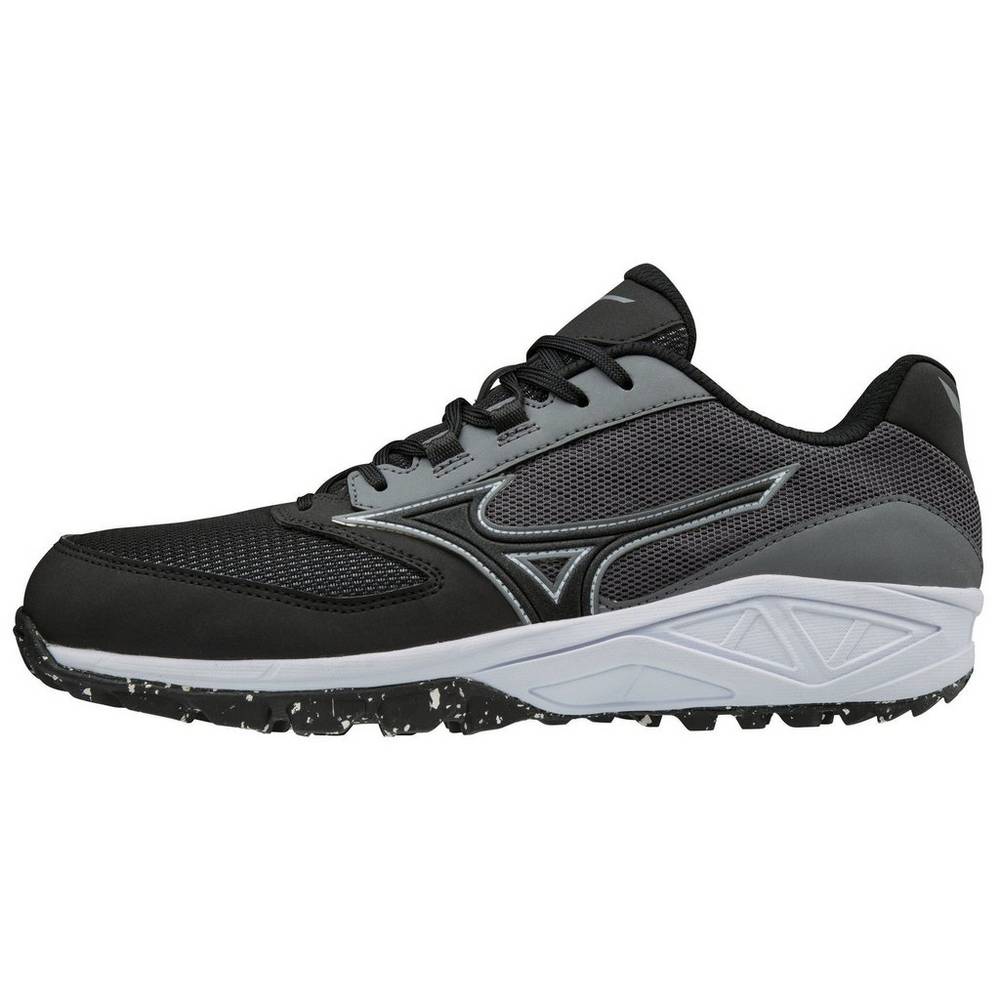 Mens Mizuno Dominant All Surface Low Turf Baseball Shoes Grey/Black Philippines (HSIOCF246)